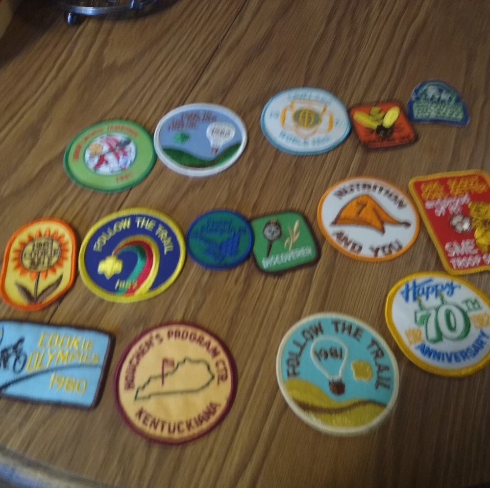 Large lot of vintage girl scout patches